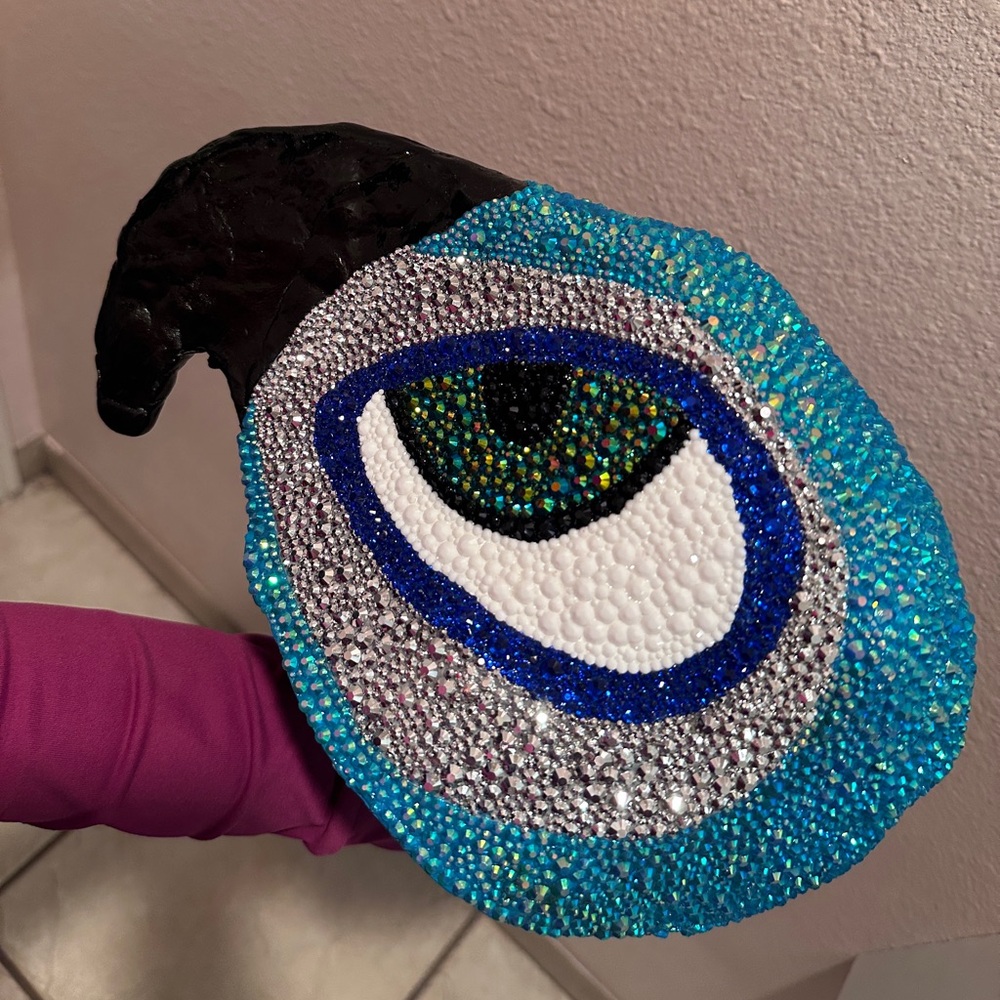 Rio bird rhinestone head piece